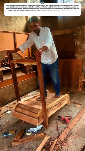 DIY Wooden Manual Treadmill — No Power, Full Workout!