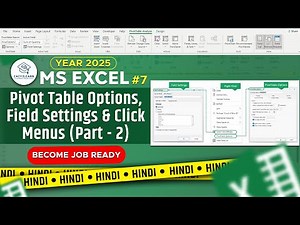 Pivot Table Options, Field Settings & Click Menus | Part 2 | Pivot Table In Excel