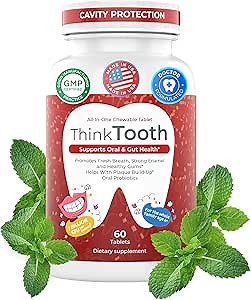 60 Chewable Tablets, Oral Probiotics for Mouth Bad Breath Treatment for Adults, 5 Strains 7 Billion CFU, Doctor Formulated Oral Probiotics for Teeth & Gums, Fresh Breath, Chronic Halitosis