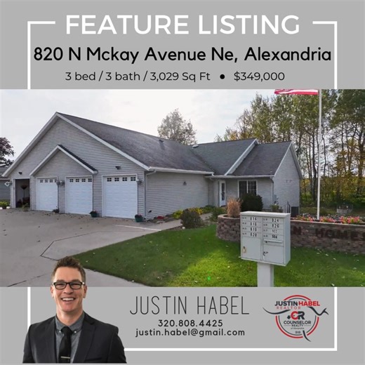 43K views | Main-level living made easy! From the no-step entry to the sunroom view, this home is all about comfort and convenience. 320.808.4425 justin.habel@gmail.com ➡MLS# 6740853  https://jhabel.counselorrealtyalex.com/p/820-N-Mckay-Avenue-NE-Alexandria-MN-56308/dmgid_181371602 | Justin Habel - Counselor Realty Inc. of Alexandria | Facebook