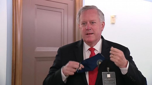 Meadows decides not to speak to reporters through mask