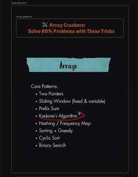 Master Arrays FAST! 8 Core Patterns Every Coder Must Know