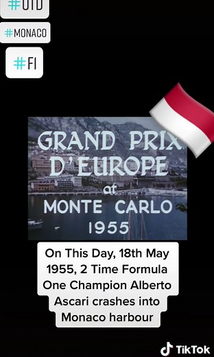 On This Day, 18th May 1955, Alberto Ascari crashes out of the lead and into Monaco harbour during and Formula One World Championship race. #ascari #alberto #scuderia #lancia #monaco #montecarlos #monacogp #formulaone #f1 #onthisday #otd #tiktokpoll
