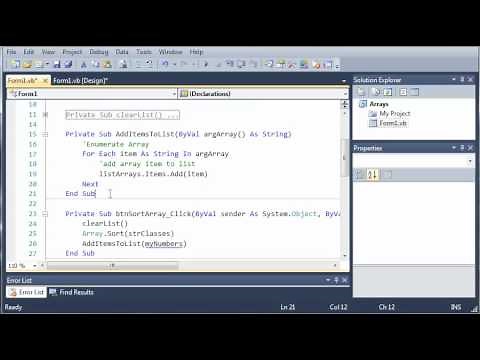 Visual Basic Tutorial - 63 - Initialize Arrays With Values