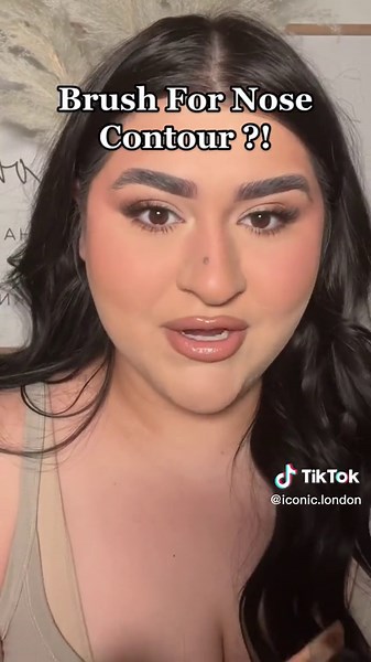 Brush for nose contour? You read that right, babes! ✨ Our Precision Duo Contour Brush is every nose contour lovers dream! 👃 Carefully designed U-shape for nose contouring and fluffy end for blending! 🤎 #ICONICLONDON #tiktokmademebuyit #beautytok #contour #contouringhacks #contourbrush #nosecontour #veganmakeup #crueltyfreemakeup