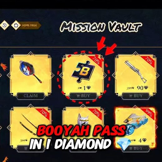 Booyah Pass in 1 Diamond 🤯