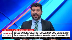Durante entrevista à Reuters nesta sexta-feira (18), o ex-presidente Jair Bolsonaro afirmou que o presidente americano Donald Trump está chateado diante da decisão do Supremo Tribunal Federal de não fornecer o documento necessário para sua viagem aos Estados Unidos. #TempoReal | Jovem Pan News