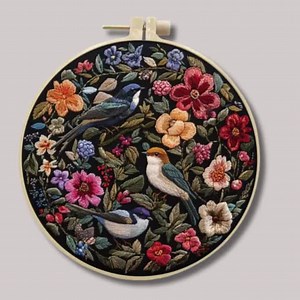 Flower Embroidery Kit Beginner Embroidery Supply Embroidery Stitching Guide Colorful Flower Bird Embroidered Kit for Beginner Stitching Gift - Etsy