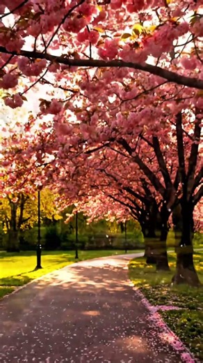 Beautiful Cherry Blossom Path in Spring 🌸