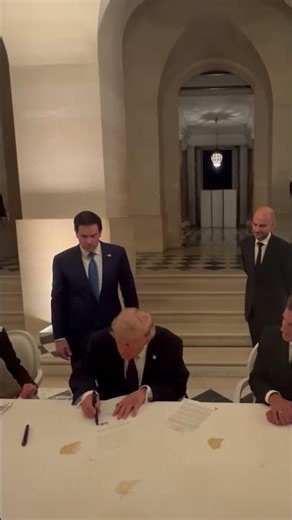 French President Shares New Angle of Trump's Historic Iran Deal Signing #shorts