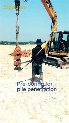 Pre-Boring with Auger Machine | Foundation Work Process Explained | Myanmar Construction #shorts
