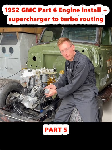 1952 GMC Part 6 Engine install   supercharger to turbo routing (5)