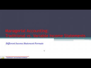 Managerial Accounting - Traditional vs. Contribution Income Statement Formats - Severson
