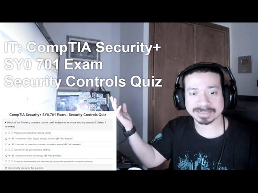IT: CompTIA Security+ SY0 701 Exam Security Controls Quiz | Kevin Apolinario