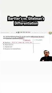 Bartter's vs. Gitelman's Differentiation #neet #neet2026 #neet2025 #neetexam #medical #medicine