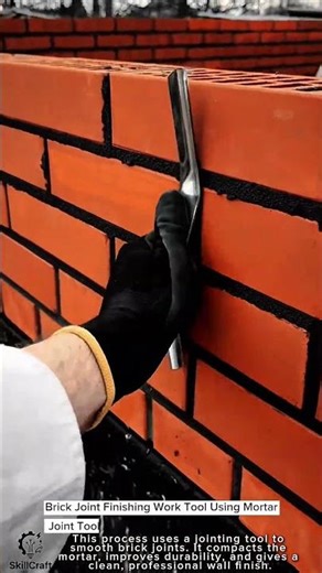 Brick Joint Finishing Work Tool Using Mortar Joint Tool #worktool
