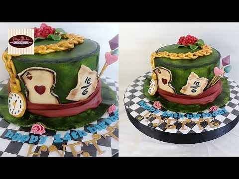 How to make a Mad Hatter Cake using Paneling Method | Alice in Wonderland cake decorating tutorial