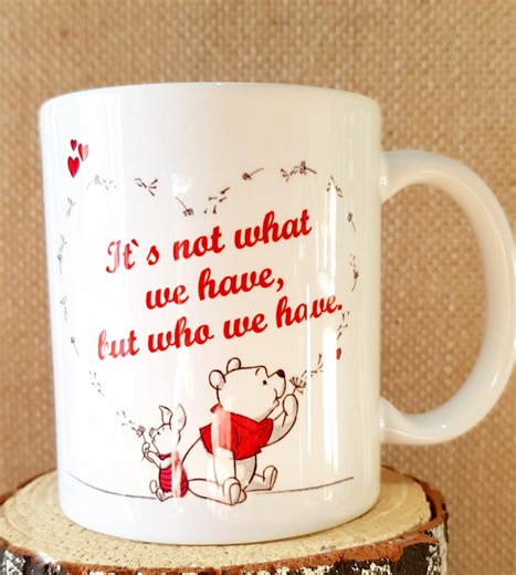 Winnie the Pooh Valentine's Mug, Pooh Bear and Piglet Coffee Cup, Boxed - Etsy UK