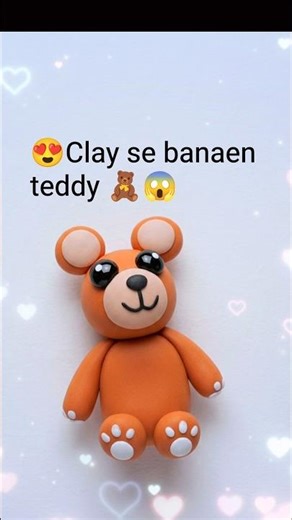 Cute & Easy Clay Teddy Bear! 🧸 (DIY Tutorial) #shorts