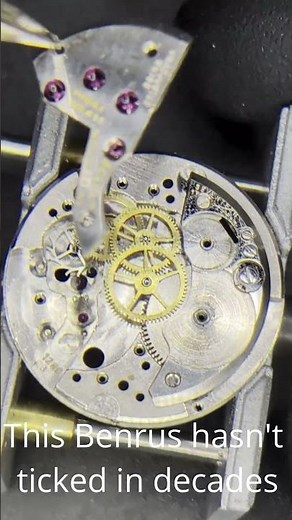 Inside a 1950s Benrus Watch | Vintage Restoration #shorts #benrus #watch #antiquewatch #horology