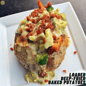 Loaded Deep-Fried Baked Potatoes