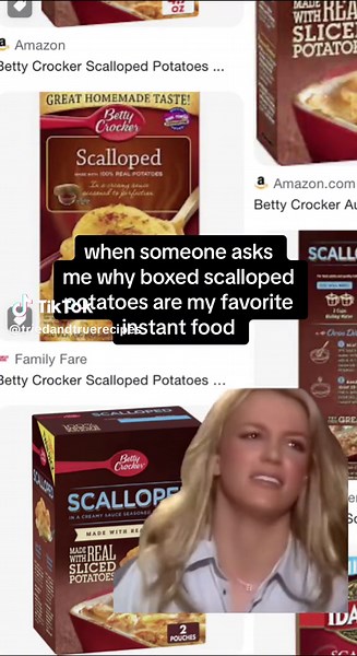 no instant food goes as hard as @Betty Crocker scalloped potatoes and im taking no questions 😇 👿 #Meme #MemeCut #bettycrocker #fyp #britneyspears #isitanaddiction #potatoes #viral #trending #xyzabc #fypシ
