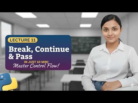 break vs continue vs pass in Python | Explained with for loop & while loop | Interview Question