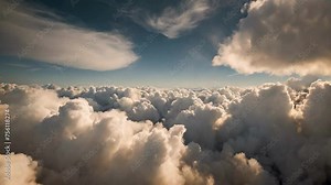 An animation of a cloud cluster that is mesmerizing to watch and induces a sense of calm and comfort, creating a boundary-less and serene atmosphere.