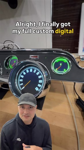 Brian Adkisson | Restomods & Digital Fabrication | Custom digital gauges finally powered in the housing. CarPlay is up, CAN bus is live, analog sensors are next. I’ll show more as I dial it... | Instagram
