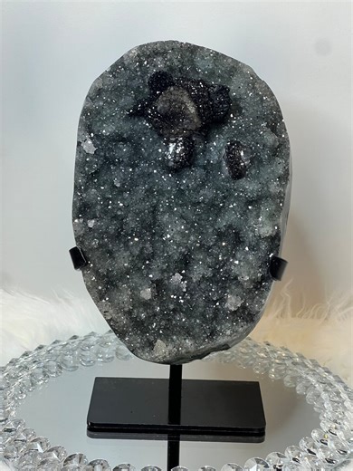 Green Amethyst Quartz Statement Specimen Display With Calcite and Hematite That is UV Reactive - Etsy