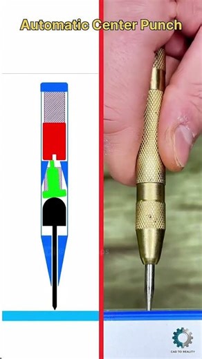How an Automatic Center Punch Actually Works! 🤯 Animation vs Real #shorts