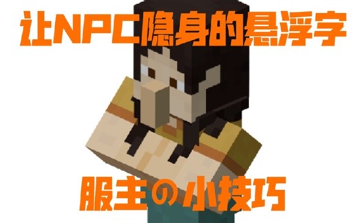 [MCBE]让NPC隐身的浮空字