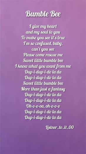 bumble bee song #lyrics #music