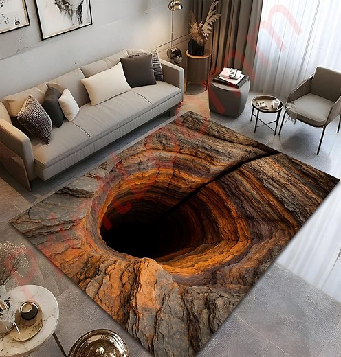 3D Hole Illusion Rug, Realistic Cave Floor Carpet, Unique Optical Illusion Area Rug for Living Room, Fun Novelty Home Decor, Popular Rug - Etsy