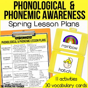 Spring Phonemic Awareness & Phonological Awareness Activities & Vocabulary
