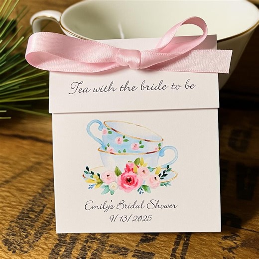 Tea With the Bride to Be | Bridal Shower Favors | Stacked Teacups - Etsy