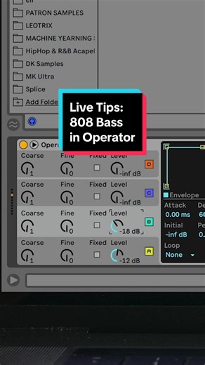 Make simple but effective 808 bass sound in Live. #livetips #abletontips #ableton #abletonlive #live11 #808 #operator #bass