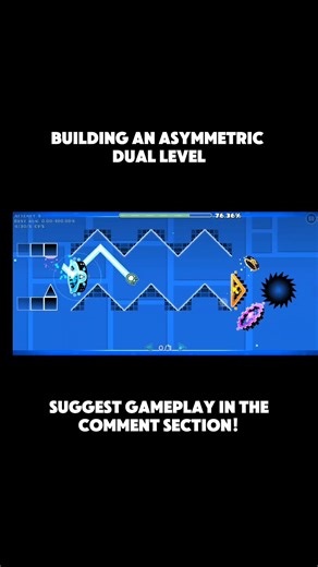 Building an asymmetric dual level using suggestions!! #geometrydash #gddemons #gdlevel #gd #comments