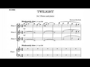Herman Beeftink "Twilight" (3 flutes/piano) SHEETMUSIC