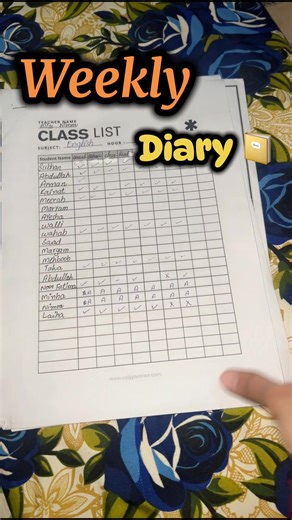 My Weekly Diary Plan for Teaching Life