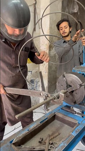 Safety First | Heavy Spring Making with Protective Helmet #shorts #springmaking