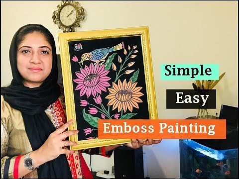 Embossed painting on cloth | Easy emboss painting