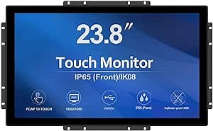 GreenTouch 23.8 Inch 10 Points Open Frame PCAP Touchscreen Monitor - Industrial Touch Display -16:9 -TFT LCD