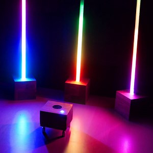 2.7K views · 53 reactions | New project video - super stoked about this one! :D Revisiting the sound and music reactive lamp from two years ago, this time making it wireless and as modern floor lamps. Click the link in the comments to watch the full video! | Nerdforge | Facebook