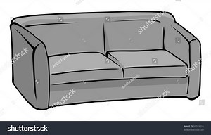 Cartoon Vector Gray Scale Illustration Couch Stock Vector (Royalty Free) 50019016 | Shutterstock