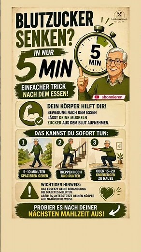Blutzucker steigt? Dieser 5-Minuten-Trick hilft sofort!