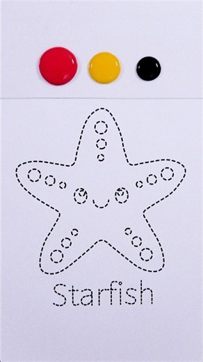 Starfish⭐🐟 Dotted Line Drawing and Coloring | 불가사리 점선 그림 그리고 색칠하기 #howtodrawstarfish #drawseaanimal