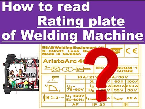 How to read rating plate of a welding machine?