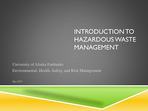 Introduction to Hazardous Waste Management - SlideServe