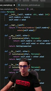 6.2K views · 49 reactions | En este video te explico cómo utilizar dataclass en tus clases python que ayuda a eliminar código y hacer tus desarrollos más robustos. #dataclass #python #aprendiendoaprogramar | Pildoras de programación | Facebook